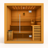 Indoor Sauna Built to Deliver Premium Recovery, Canadian Hemlock Wood, Tempered Glass Panels, Atmospheric Lighting